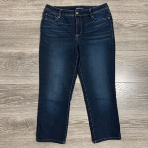 Bandolino Selene Straight Leg Jeans Dark Indigo Wash Womens Size 6 Stretch 29x22